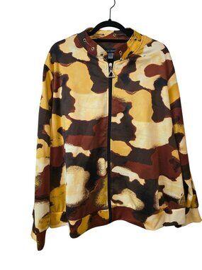 Ashley Stewart Camouflage Print Track Jacket Plus Size 3x